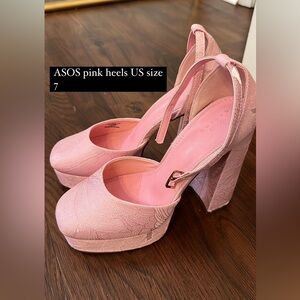 ASOS pink platform heels